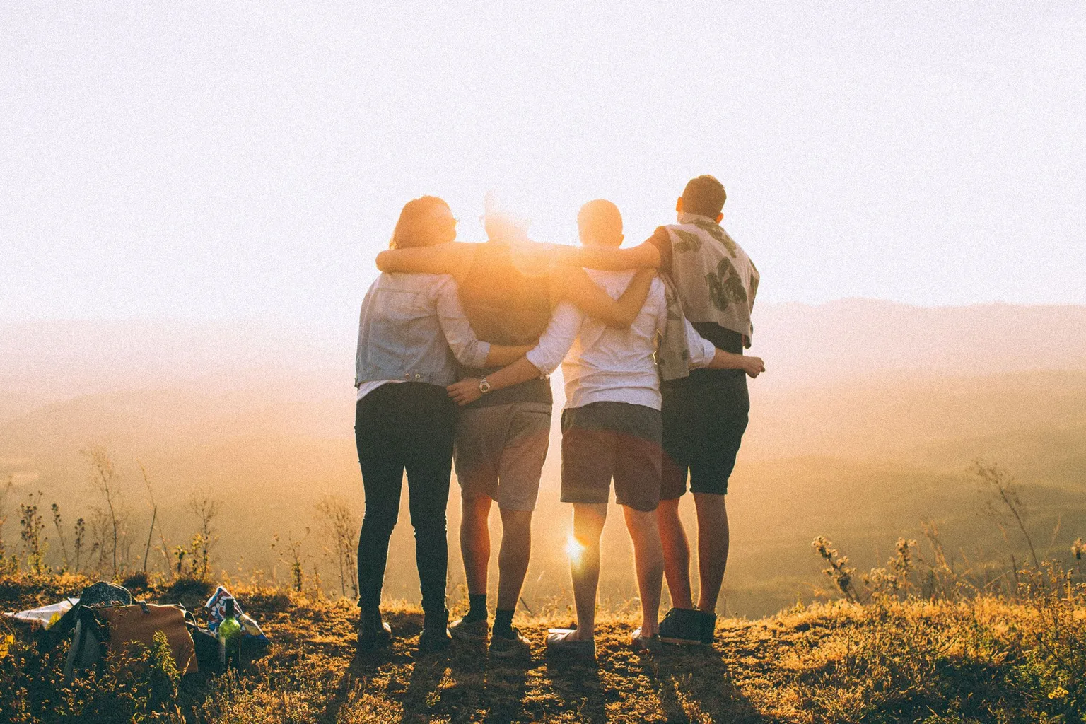 friends overlooking nature